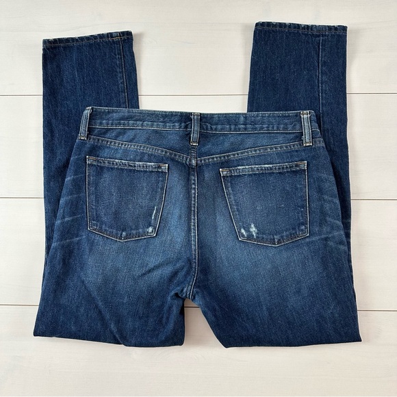 J. Crew Dark Blue Distressed Boyfriend Jeans Size 28 - Picture 3 of 11